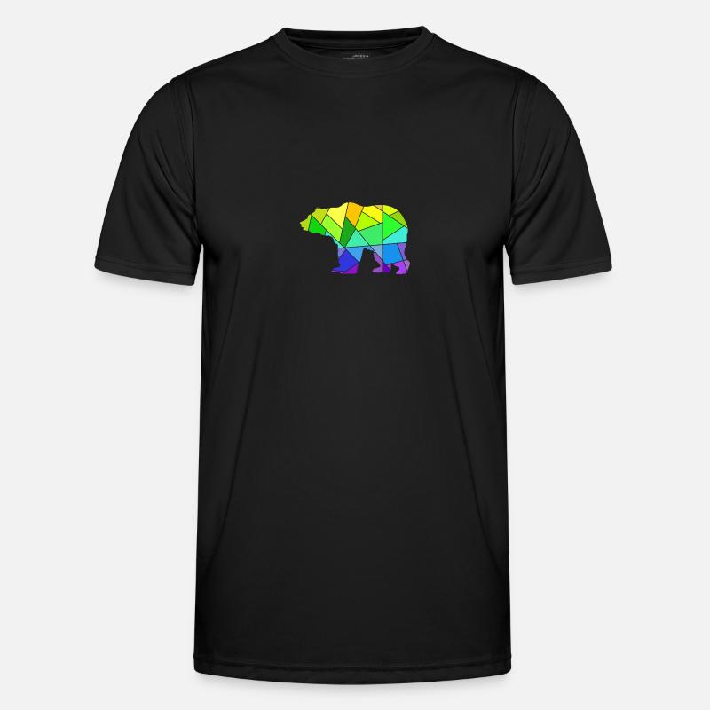 Bear Colorful Geometric Figures - Men's Functional T-Shirt - black