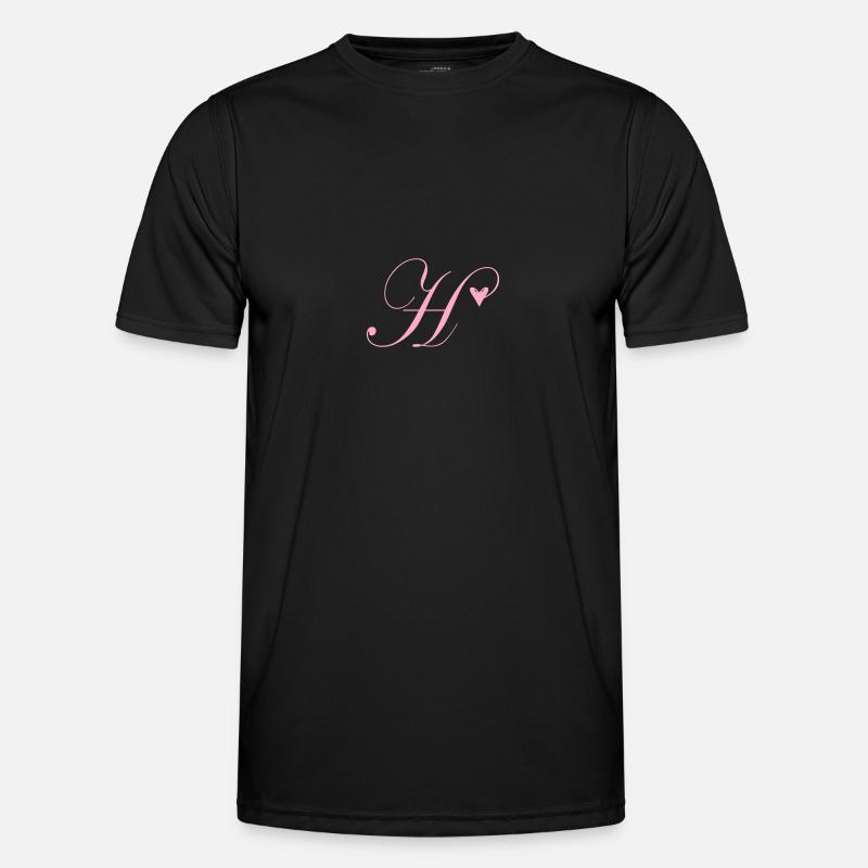 Monogram H Heart Vine - Men's Functional T-Shirt - black
