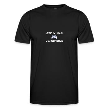 J'peux pas j'ai console - T-shirt sport Homme - noir - Devant - AI Model Male 178 dark (178cm)