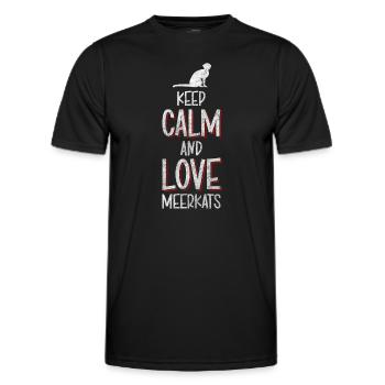 Erdmännchen Tier Fell Wüste - Männer Funktions-T-Shirt - Schwarz - Vorne - AI Model Male 178 dark (178cm)