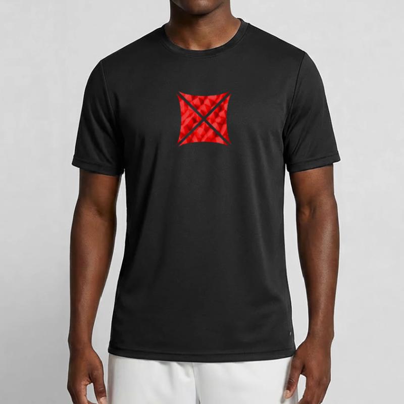 Conception de polygone abstrait rouge T-shirt sport Homme