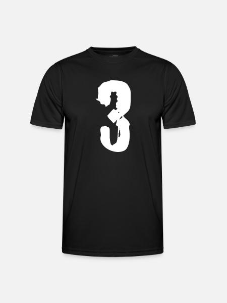 Maillot numéro 3 - T-shirt sport Homme - noir