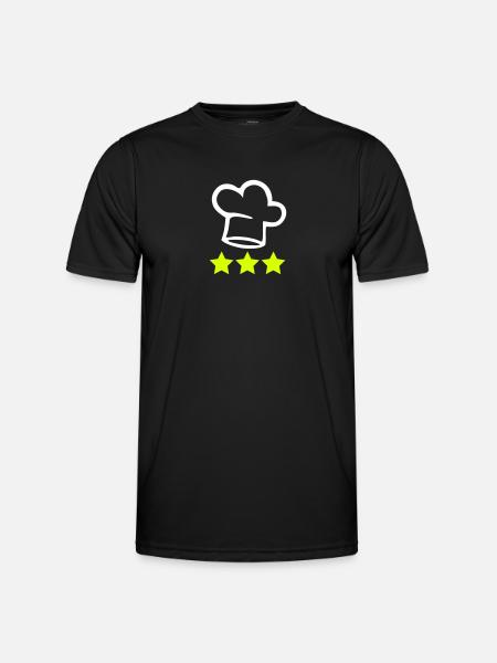 Chef's hat cook 3 stars - Men's Functional T-Shirt - black