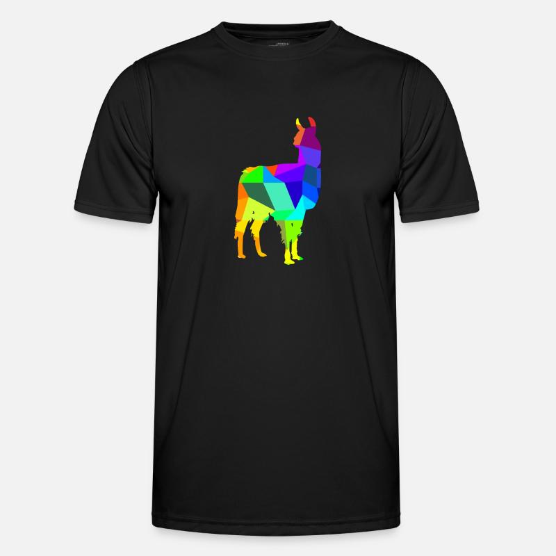 Alpaka Regenbogen Tiere Polygon Männer Funktions-T-Shirt