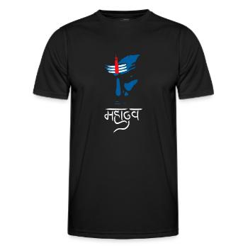 Shiva Power Face Yoga Meditation - Men's Functional T-Shirt - black - Front - AI Model Male 178 dark (178cm)