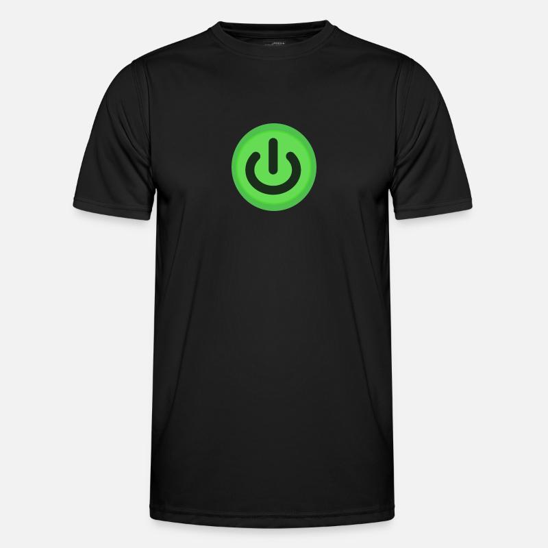 Bouton marche / arrêt Bouton d'alimentation T-shirt sport Homme