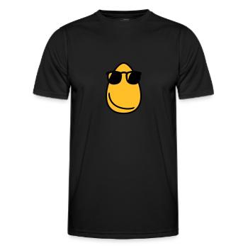 Cool Eierkopf / Cool Egg head (3c) - Männer Funktions-T-Shirt - Schwarz - Vorne - AI Model Male 178 dark (178cm)