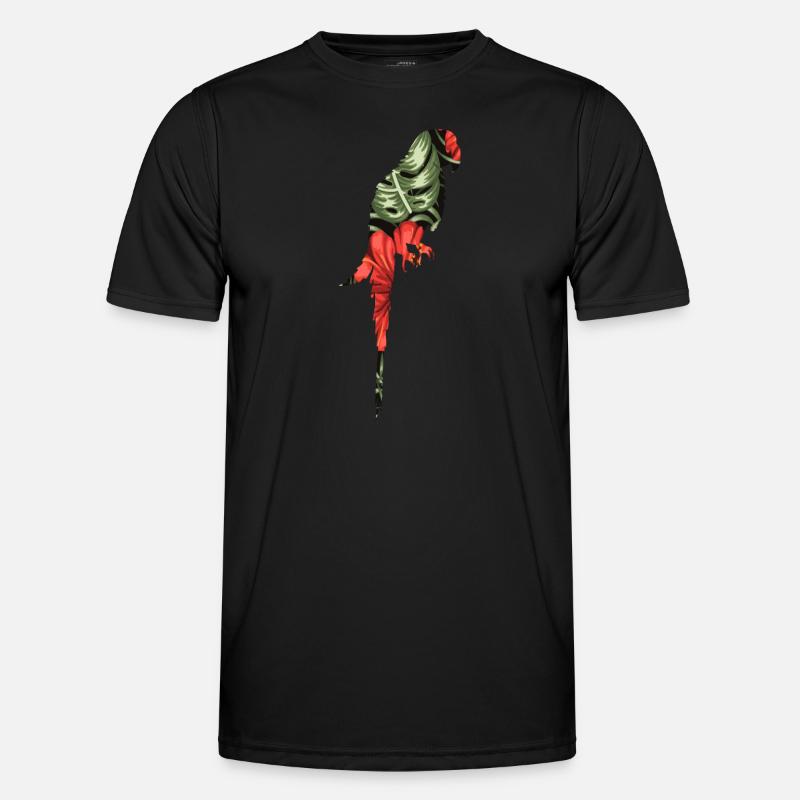 Blumen Vogel Exotisches Tier Geschenk Ara Papagei Männer Funktions-T-Shirt