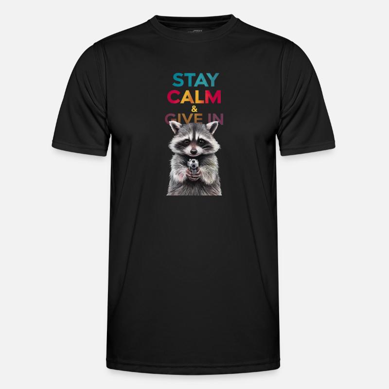 Meme Waschbär - Männer Funktions-T-Shirt - Schwarz
