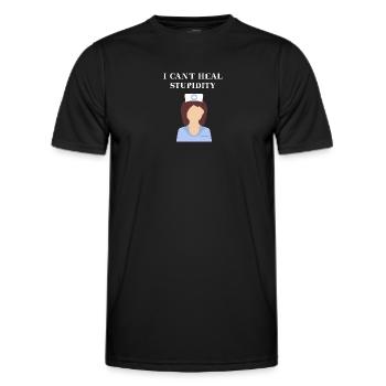 Infirmière Je ne peux pas guérir le cadeau de stupidité - T-shirt sport Homme - noir - Devant - AI Model Male 178 dark (178cm)