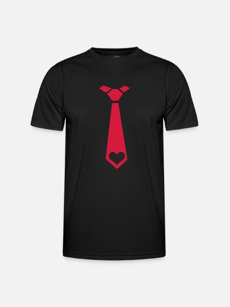 Krawatte - Männer Funktions-T-Shirt - Schwarz
