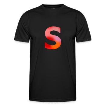 Lettre S - T-shirt sport Homme - noir - Devant - AI Model Male 178 dark (178cm)