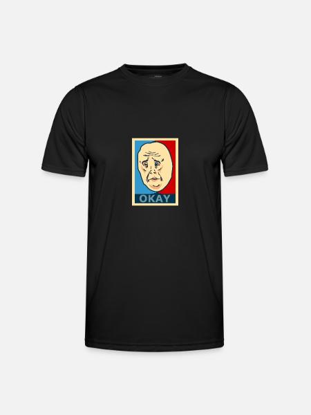 Okay Face - Männer Funktions-T-Shirt - Schwarz