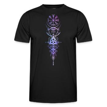 Wikinger Symbole Vegvisir Nordische Mythologie - Männer Funktions-T-Shirt - Schwarz - Vorne - AI Model Male 178 dark (178cm)