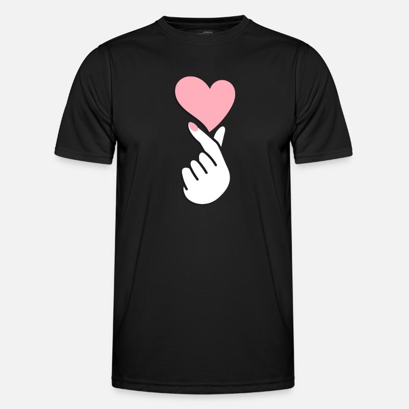 Symbole de la main kpop k-pop corée coeur amour T-shirt sport Homme