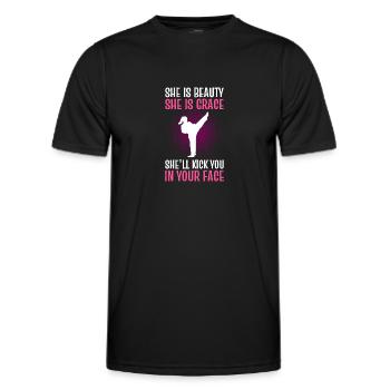 Karate Selbstverteidigung Kampfsport - Männer Funktions-T-Shirt - Schwarz - Vorne - AI Model Male 178 dark (178cm)