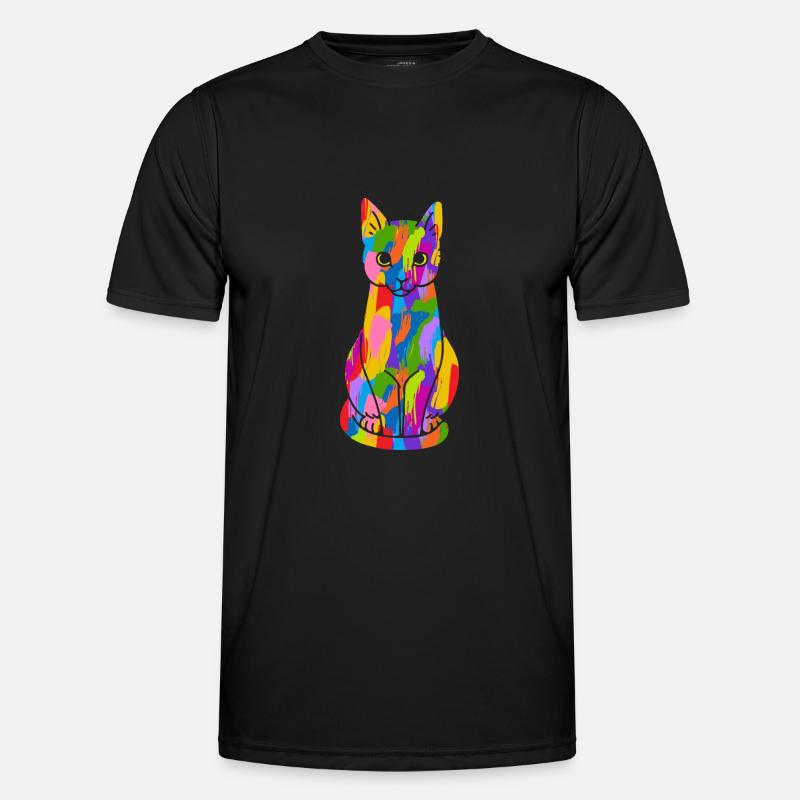 Katze Bunt Männer Funktions-T-Shirt