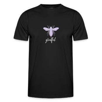 Purple Pastel Bee Greatful Bee Be Greatful - T-shirt sport Homme - noir - Devant - AI Model Male 178 dark (178cm)