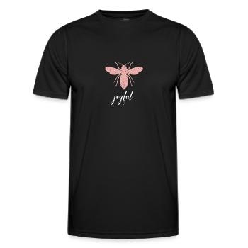 Rosa Bee Joyful Biene Be Joyful - Männer Funktions-T-Shirt - Schwarz - Vorne - AI Model Male 178 dark (178cm)
