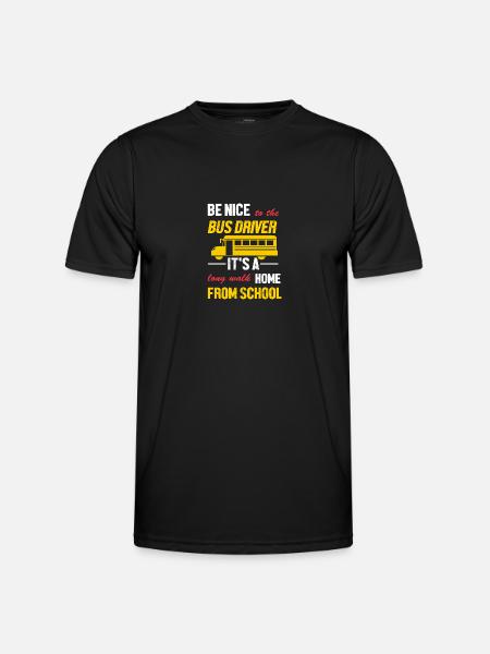 Schulbusfahrer Schulbus - Männer Funktions-T-Shirt - Schwarz