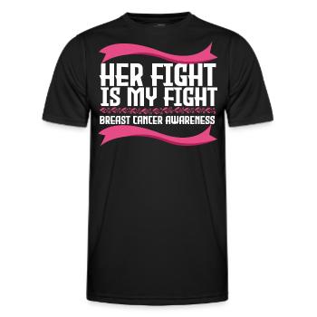 His fight is our fight - Cancer - Men's Functional T-Shirt - black - Front - AI Model Male 178 dark (178cm)