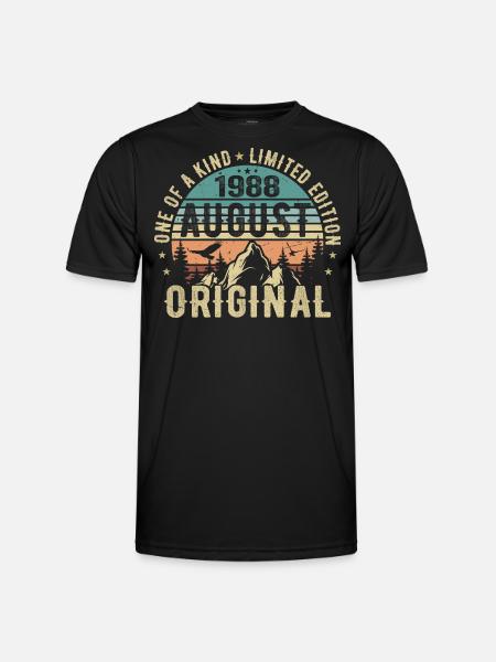 August 1988 - Født i august 1988 - Fødselsdag - Funktionsshirt til herrer - sort
