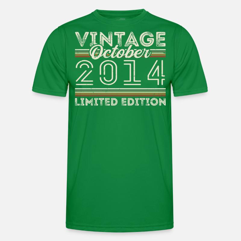 Oktober 2014 Geburtstag October 2014 Birthday Gift Männer Funktions-T-Shirt