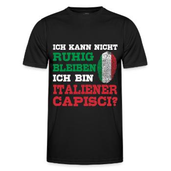 Typisch Italiener Italien Geste Capisci - Männer Funktions-T-Shirt - Schwarz - Vorne - AI Model Male 178 dark (178cm)