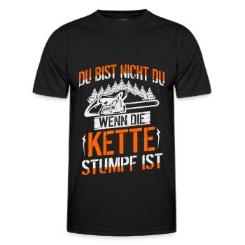 Du bist nicht du wenn die Kette stumpf ist - Forst - Männer Funktions-T-Shirt - Schwarz - Vorne - AI Model Male 178 dark (178cm)