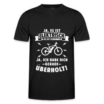 Ist elektrisch - habe dich überholt - (e) - Männer Funktions-T-Shirt - Schwarz - Vorne - AI Model Male 178 dark (178cm)