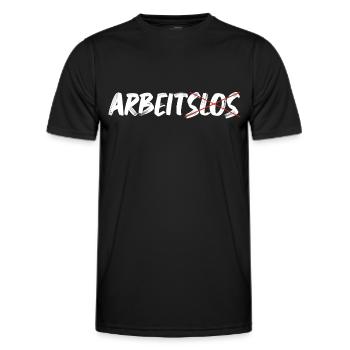 Lustige Arbeiter Sprüche über nicht Arbeitslos - Männer Funktions-T-Shirt - Schwarz - Vorne - AI Model Male 178 dark (178cm)