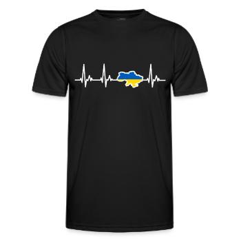 Ukraine Herzlinie Flagge - Männer Funktions-T-Shirt - Schwarz - Vorne - AI Model Male 178 dark (178cm)