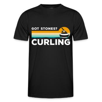 Curler Équipe des joueurs de sports d’hiver - T-shirt sport Homme - noir - Devant - AI Model Male 178 dark (178cm)