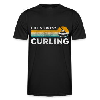 Équipe de curling - T-shirt sport Homme - noir - Devant - AI Model Male 178 dark (178cm)