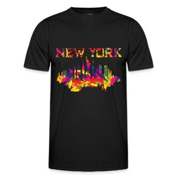 New York aux couleurs vives - T-shirt sport Homme - noir - Devant - AI Model Male 178 dark (178cm)
