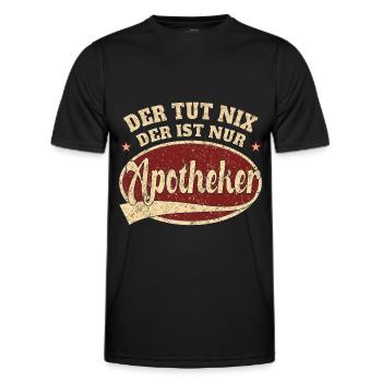 Apotheker Der tut nix der ist nur Apotheker - Männer Funktions-T-Shirt - Schwarz - Vorne - AI Model Male 178 dark (178cm)