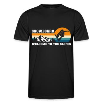 Snowboarder snow slope - Men's Functional T-Shirt - black - Front - AI Model Male 178 dark (178cm)