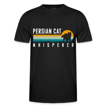 Perser Katze Katzendame Katzenfreund Katzenmama - Männer Funktions-T-Shirt - Schwarz - Vorne - AI Model Male 178 dark (178cm)