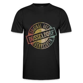 original aus Düsseldorf Gerresheim Retro Design - Männer Funktions-T-Shirt - Schwarz - Vorne - AI Model Male 178 dark (178cm)
