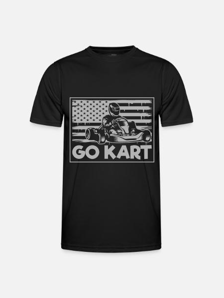 Gokart Go Kart Bil Race - Funktionsshirt til herrer - sort