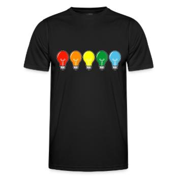 colored light bulbs - Men's Functional T-Shirt - black - Front - AI Model Male 178 dark (178cm)