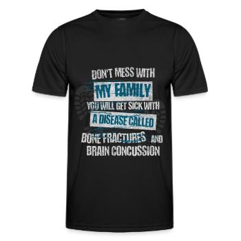 Leg dich nicht mit meiner Familie an - Männer Funktions-T-Shirt - Schwarz - Vorne - AI Model Male 178 dark (178cm)