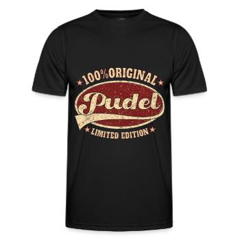 Caniche 100% Original - T-shirt sport Homme - noir - Devant - AI Model Male 178 dark (178cm)