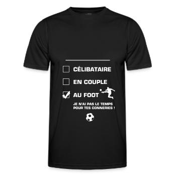 foot pas le temps pour tes conneries - foot - T-shirt sport Homme - noir - Devant - AI Model Male 178 dark (178cm)