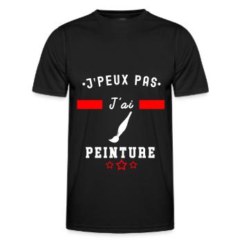 je peux pas j'ai peinture pinceau peintre - T-shirt sport Homme - noir - Devant - AI Model Male 178 dark (178cm)