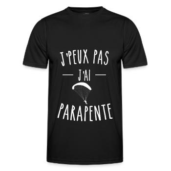 j peux pas j'ai parapente - T-shirt sport Homme - noir - Devant - AI Model Male 178 dark (178cm)