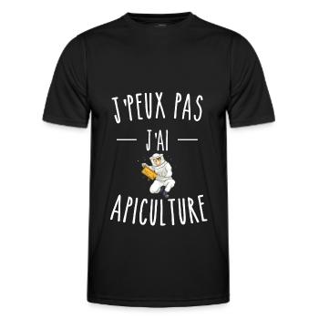 je peux pas j'ai apiculture - T-shirt sport Homme - noir - Devant - AI Model Male 178 dark (178cm)