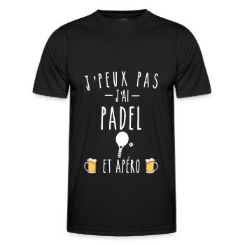 padel et apéro - T-shirt sport Homme - noir - Devant - AI Model Male 178 dark (178cm)