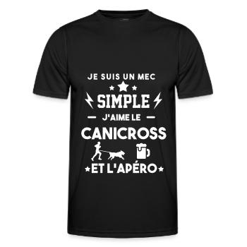 canicross apéro mec simple cadeau humour canicross - T-shirt sport Homme - noir - Devant - AI Model Male 178 dark (178cm)