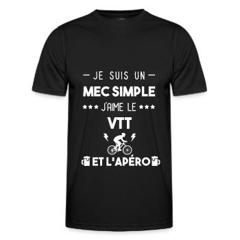 vtt et apéro mec simple - T-shirt sport Homme - noir - Devant - AI Model Male 178 dark (178cm)